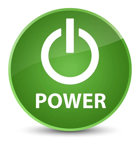 Power elegant soft green round button — Stock Photo, Image