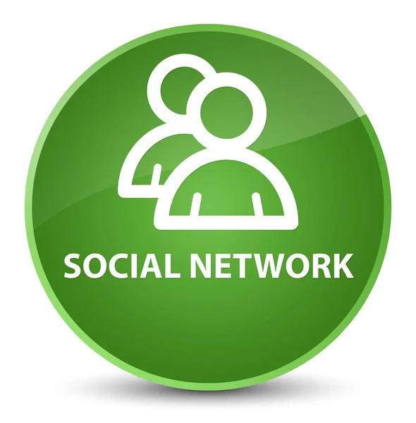 Social network (icona del gruppo) elegante pulsante rotondo verde morbido — Foto Stock