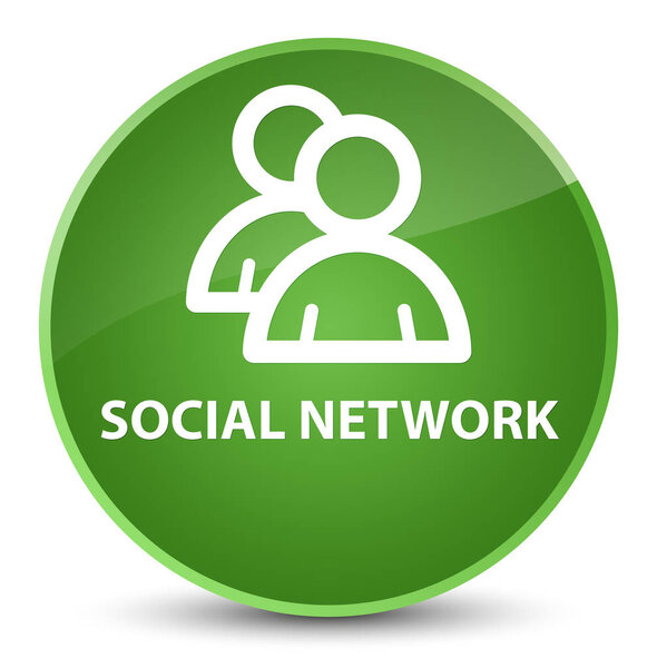 Social network (group icon) elegant soft green round button