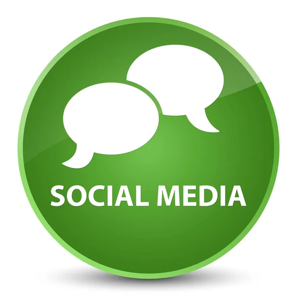 Sociale media (chat zeepbel pictogram) elegante zachte groene ronde knop — Stockfoto