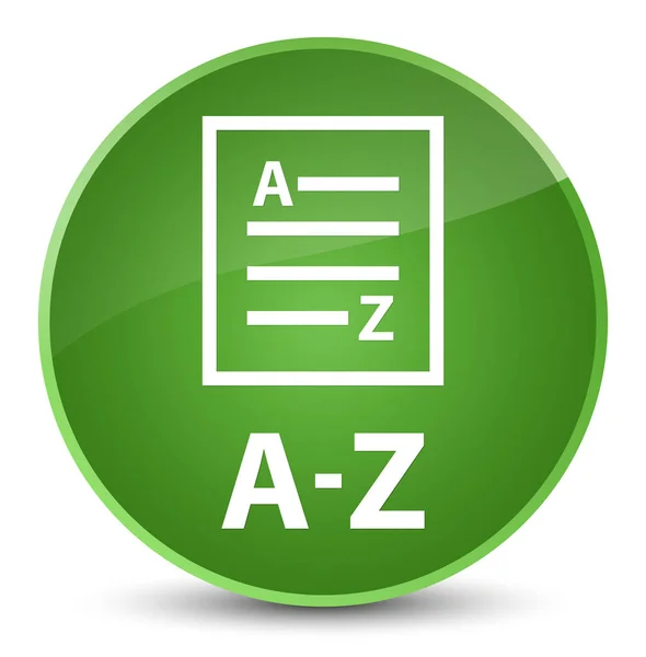 A-Z (lista sidikonen) elegant mjuka gröna runda knappen — Stockfoto