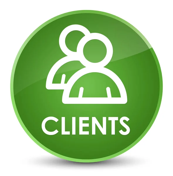 Klientów (grupa ikona) elegancki miękki zielony okrągły przycisk — Zdjęcie stockowe