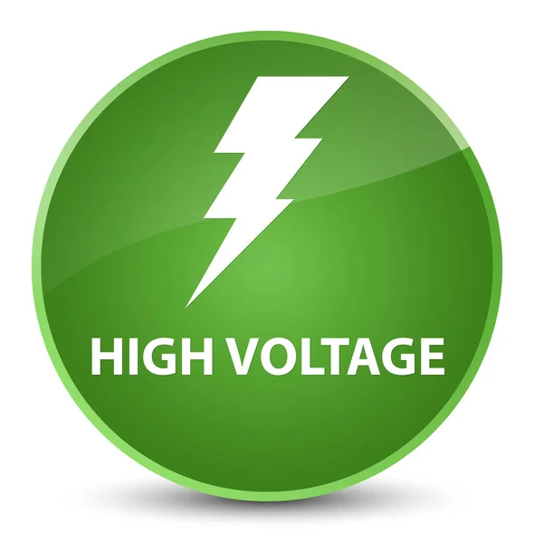 High voltage (electricity icon) elegant soft green round button — Stock Photo, Image