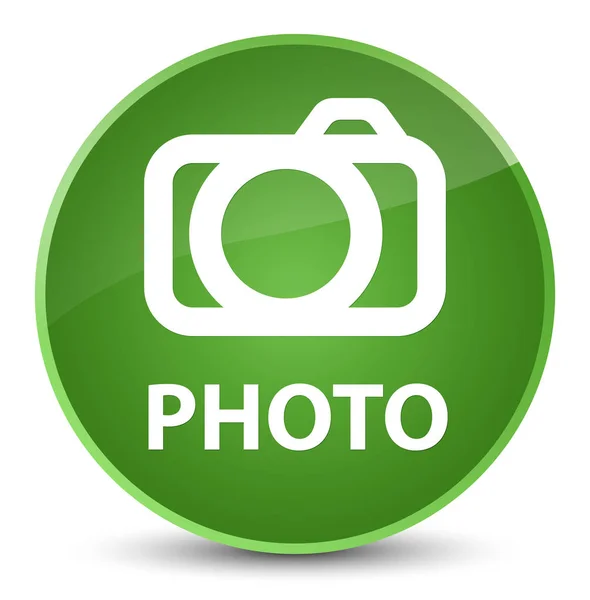 Foto (camerapictogram) elegante zachte groene ronde knop — Stockfoto