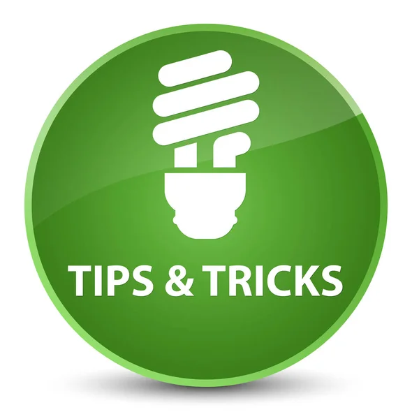 Tips and tricks (bulb icon) elegant soft green round button — Stock Photo, Image