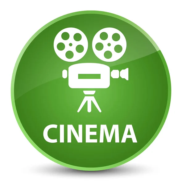 Cinema (video camera icon) elegant soft green round button — Stock Photo, Image