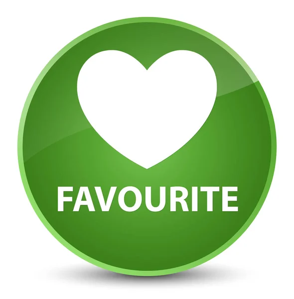 Favourite (heart icon) elegant soft green round button — Stock Photo, Image