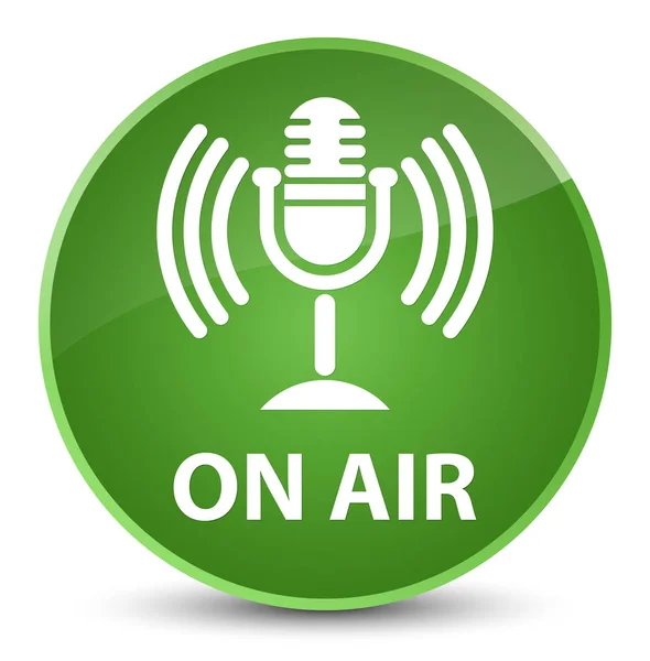 Hava (mikrofon simgesi) zarif yumuşak yeşil yuvarlak düğmesi — Stok fotoğraf