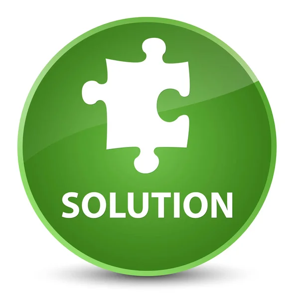 Solution (puzzle icon) elegant soft green round button — Stock Photo, Image