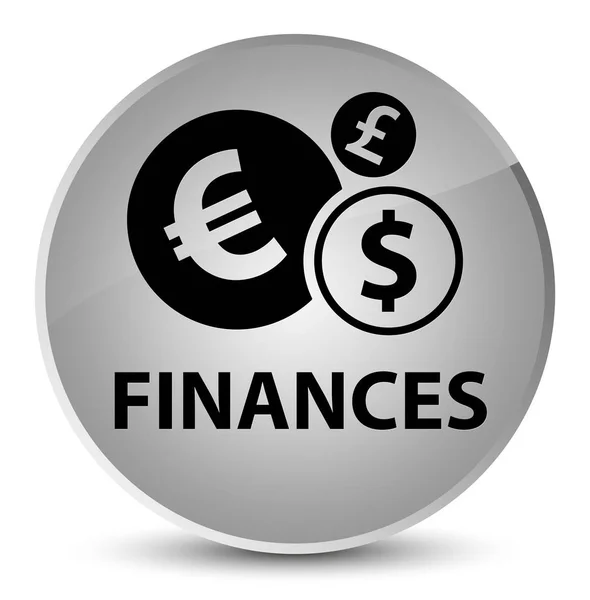 Finance (symbol) elegantní bílé kulaté tlačítko — Stock fotografie