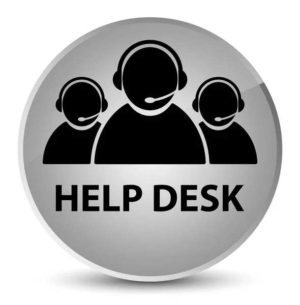 Help desk (customer care team icon) elegant white round button — Stock Photo, Image