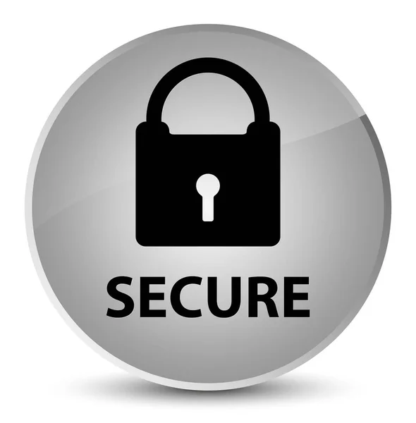 Secure (ikon gembok) tombol bulat putih elegan — Stok Foto