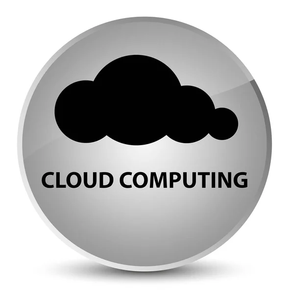 Cloud computing elegante pulsante rotondo bianco — Foto Stock