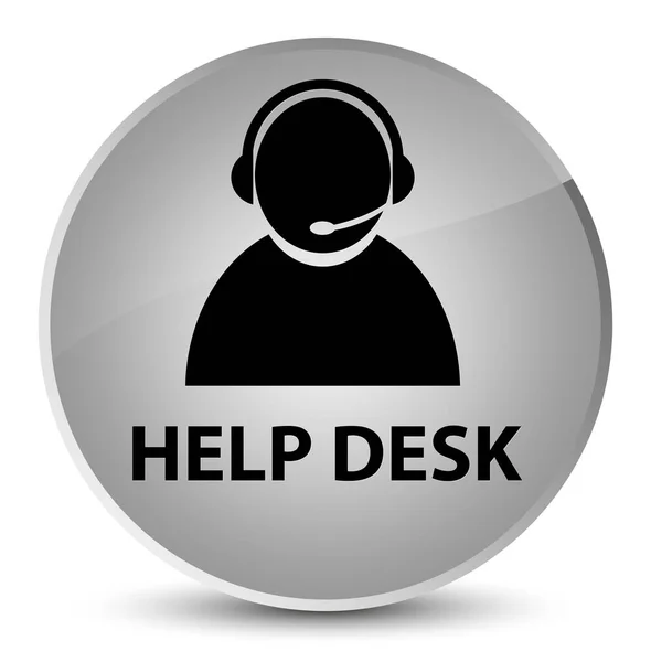 Help desk (customer care icon) elegant white round button — Stock Photo, Image