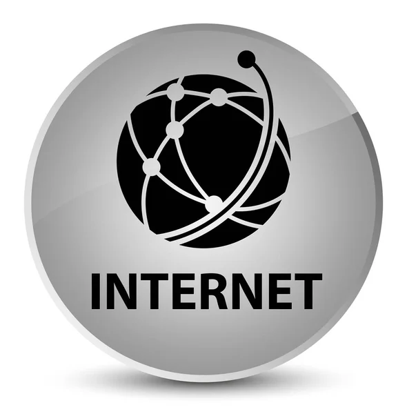 Интернет (значок глобальной сети) элегантная белая круглая кнопка — стоковое фото