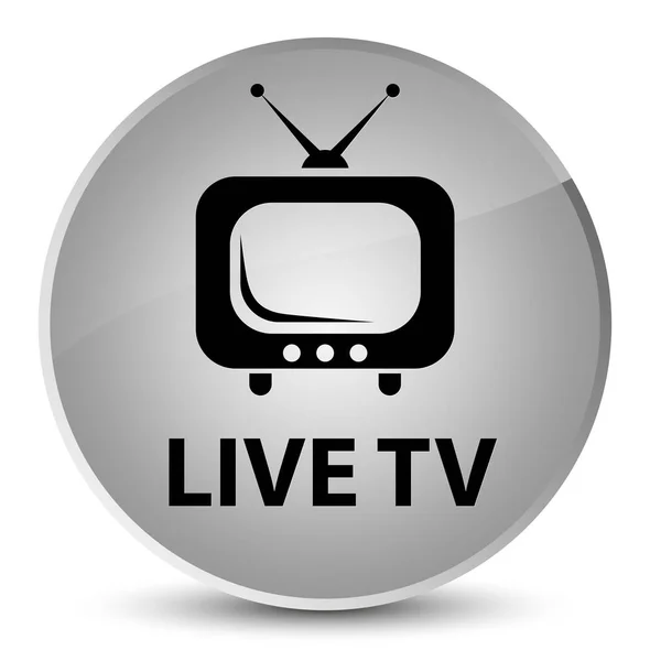 TV ao vivo elegante botão redondo branco — Fotografia de Stock