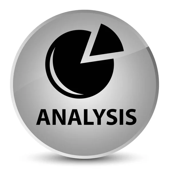 Analysis (graph icon) elegant white round button — Stock Photo, Image