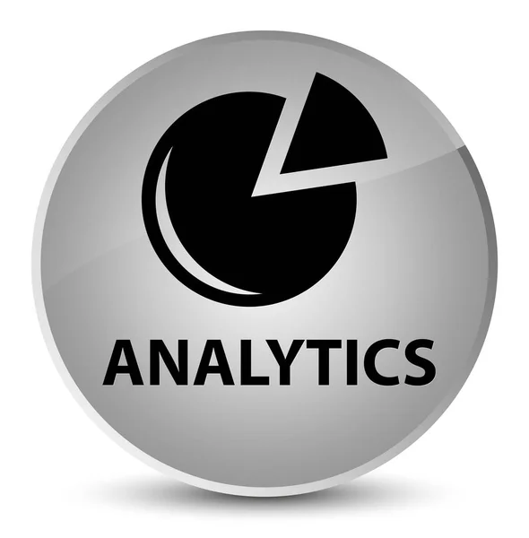 Analytics (ikonę wykresu) elegancki biały okrągły przycisk — Zdjęcie stockowe