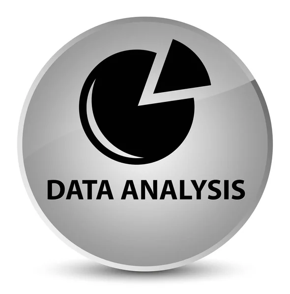 データ分析 (グラフ アイコン) エレガントな白い円形のボタン — ストック写真
