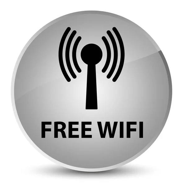 무료 wifi (무선 네트워크) 우아한 화이트 라운드 버튼 — 스톡 사진