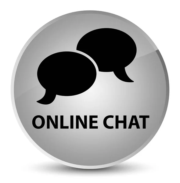 Online chat elegant white round button — Stock Photo, Image