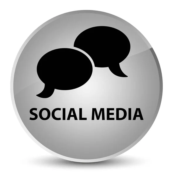 Social media (icona della bolla di chat) elegante pulsante rotondo bianco — Foto Stock