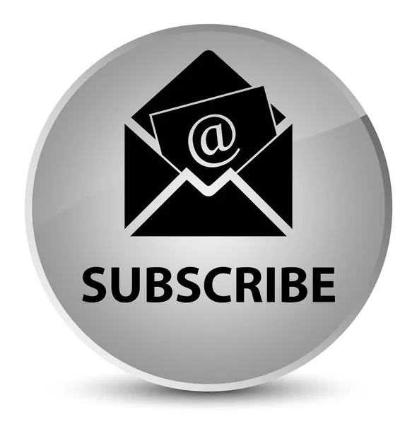 (Ενημερωτικό δελτίο ηλεκτρονικού ταχυδρομείου εικονίδιο) κομψό λευκό στρογγυλό κουμπί εγγραφής — Φωτογραφία Αρχείου