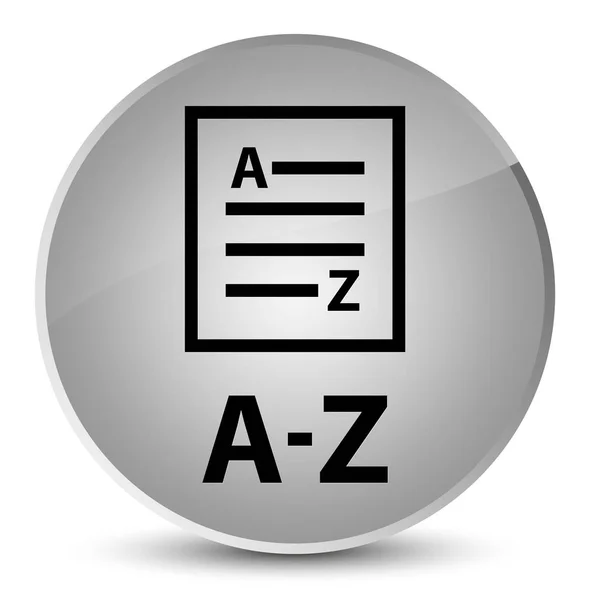 A-Z (ícone de página de lista) elegante botão redondo branco — Fotografia de Stock