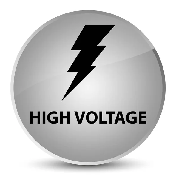 Υψηλής τάσης (ηλεκτρικής ενέργειας εικονίδιο) κομψό λευκό στρογγυλό κουμπί — Φωτογραφία Αρχείου