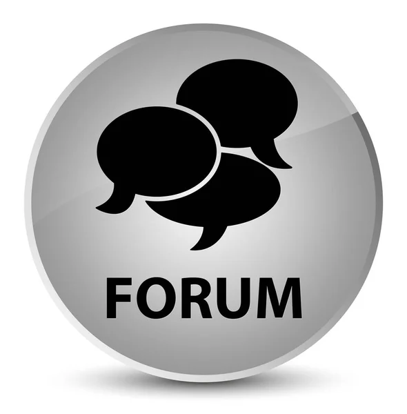 Forum (kommentarer ikon) elegant vit rund knapp — Stockfoto