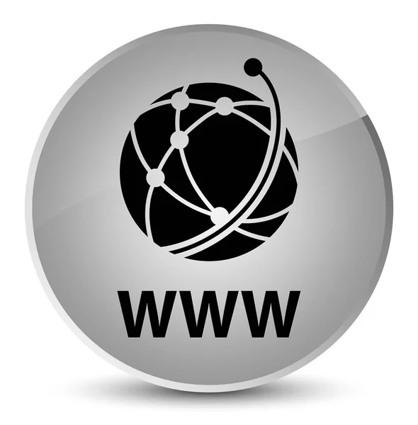 Www (παγκόσμιο δίκτυο εικονίδιο) κομψό λευκό στρογγυλό κουμπί — Φωτογραφία Αρχείου