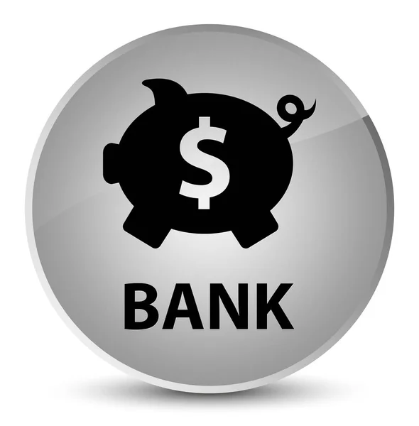 Banco (signo de dólar caja de cerdito) botón redondo blanco elegante —  Fotos de Stock