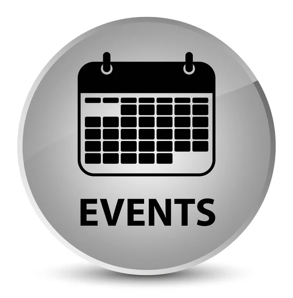 Events (calendar icon) elegant white round button — Stock Photo, Image