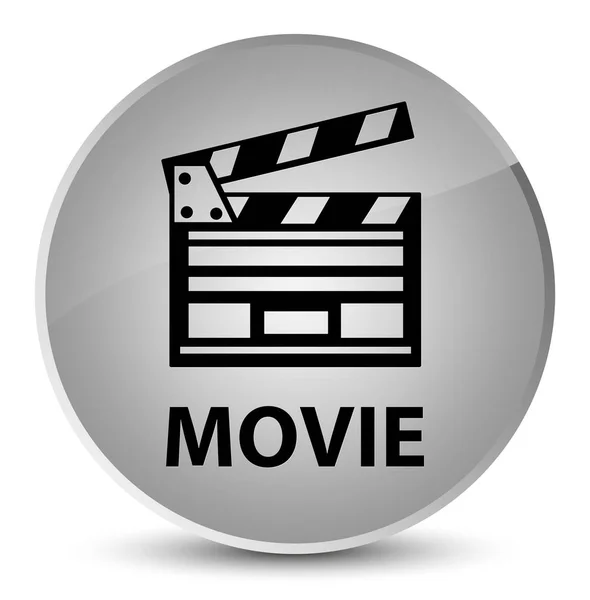 Элегантная белая круглая кнопка Movie (икона киноклипа) — стоковое фото