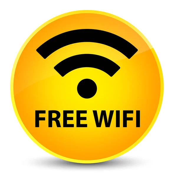 Wifi gratuit élégant bouton rond jaune — Photo