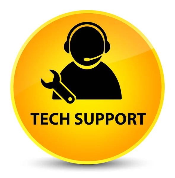 Tech-Unterstützung elegante gelbe runde Taste — Stockfoto