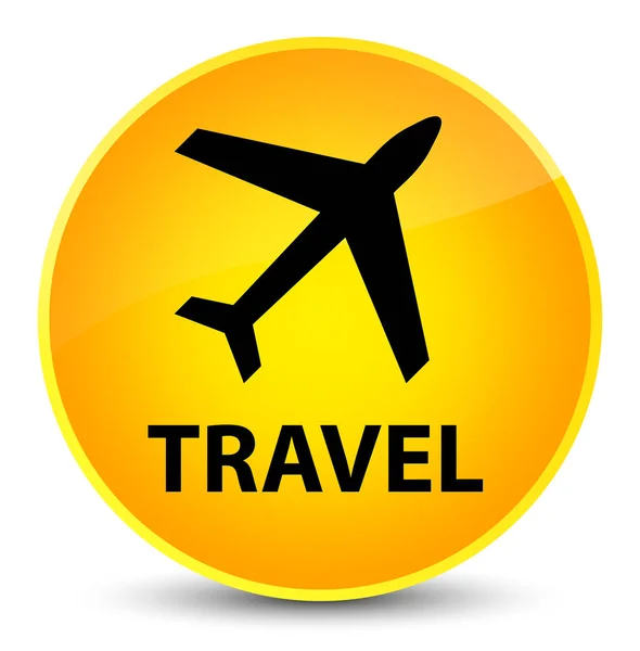 Travel (plane icon) elegant yellow round button — Stock Photo, Image