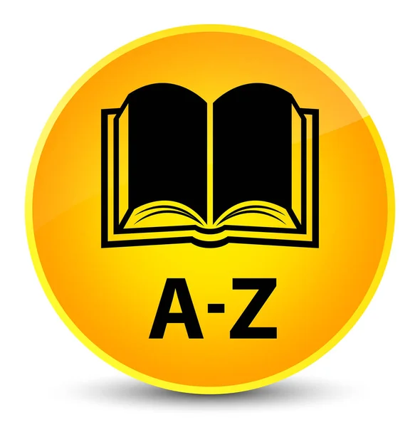 A-Z (kirja-kuvake) tyylikäs keltainen pyöreä painike — kuvapankkivalokuva