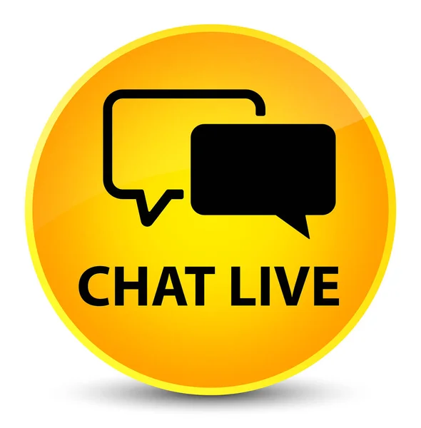 Chat live elegante gele ronde knop — Stockfoto