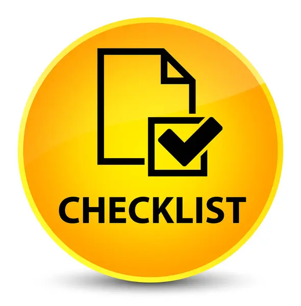 Checklist elegante pulsante rotondo giallo — Foto Stock