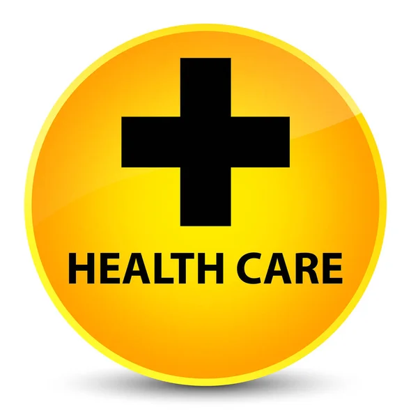Health care (plus sign) elegant yellow round button