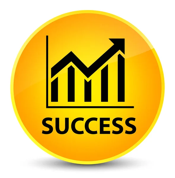 Success (statistics icon) elegant yellow round button — Stock Photo, Image