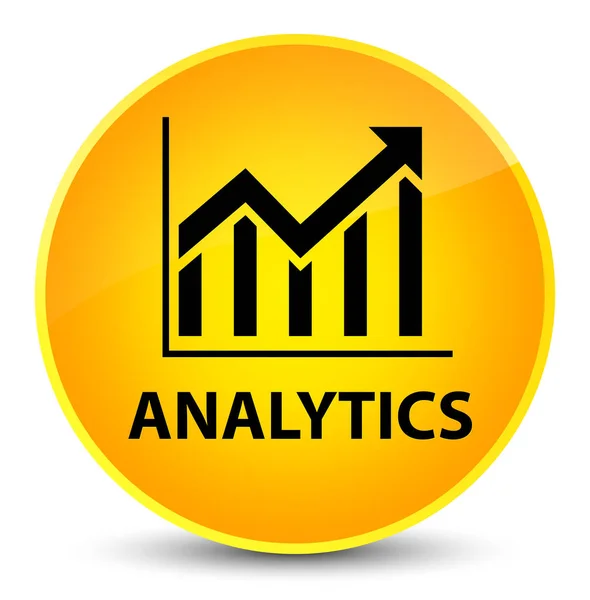 Analytics (ícone de estatísticas) botão redondo amarelo elegante — Fotografia de Stock