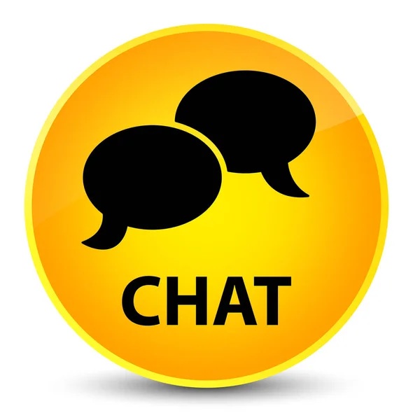 Chat elegant yellow round button — Stock Photo, Image