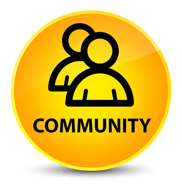 Κοινότητας (εικονίδιο ομάδας) κομψό κίτρινο στρογγυλό κουμπί — Φωτογραφία Αρχείου