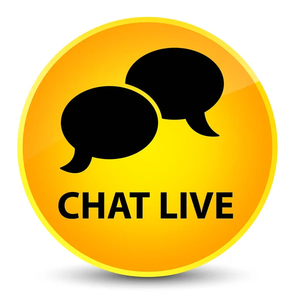 Chat live élégant bouton rond jaune — Photo