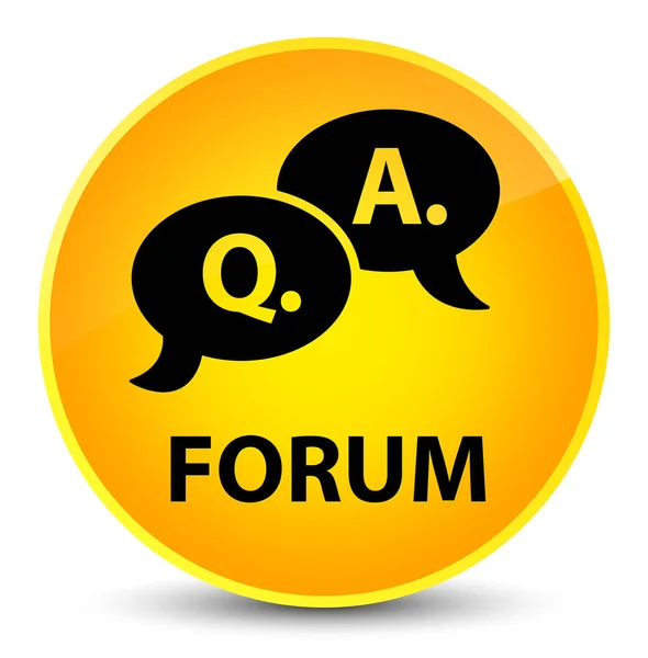 Forum (question answer bubble icon) elegant yellow round button