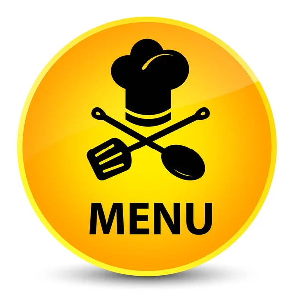Μενού (εικονίδιο εστιατόριο) κομψό κίτρινο στρογγυλό κουμπί — Φωτογραφία Αρχείου