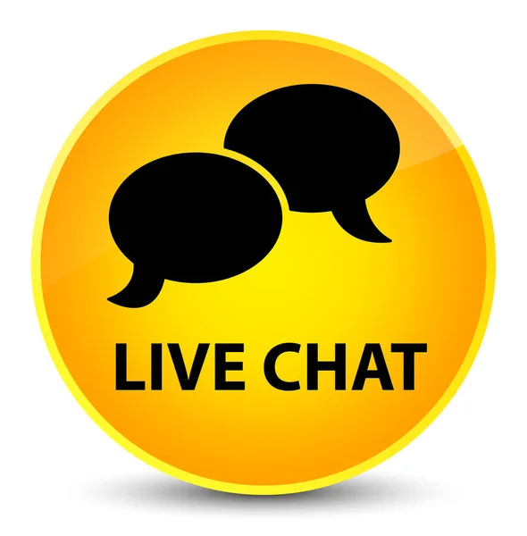 Live chat élégant bouton rond jaune — Photo