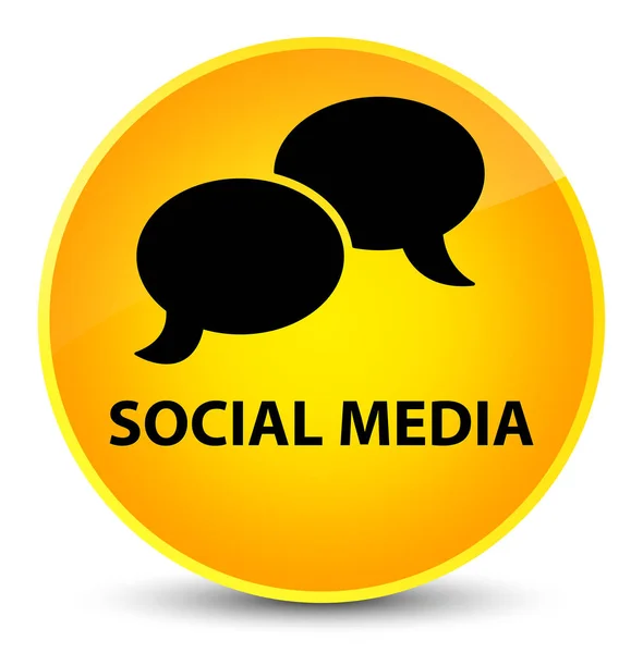 Social media (icona della bolla di chat) elegante pulsante rotondo giallo — Foto Stock